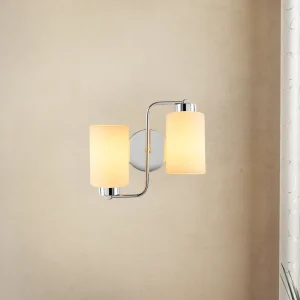 2-lichts Wandlamp Zilver Glas Oasis