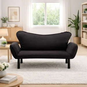 Slaapbank Zwart Velvet - twee persoons - Chatto