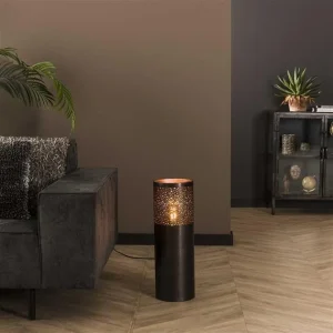 Industriële Vloerlamp Eleanor Zwart Nickel 60 cm